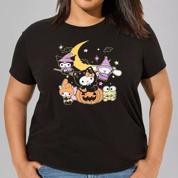 Torrid‎ 00 (size 10) Hello Kitty Cat Relaxed Fit Anime Halloween Graphic T Shirt - Picture 2 of 3